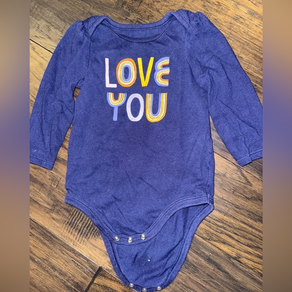 Cat & Jack Other - Cat & Jack Blue and Yellow Bodysuit Love You Design